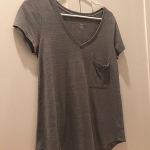 Gray Vneck and Pocket Top